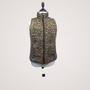 Lauren Active Ralph Lauren Leopard Print Puffer Vest Size S